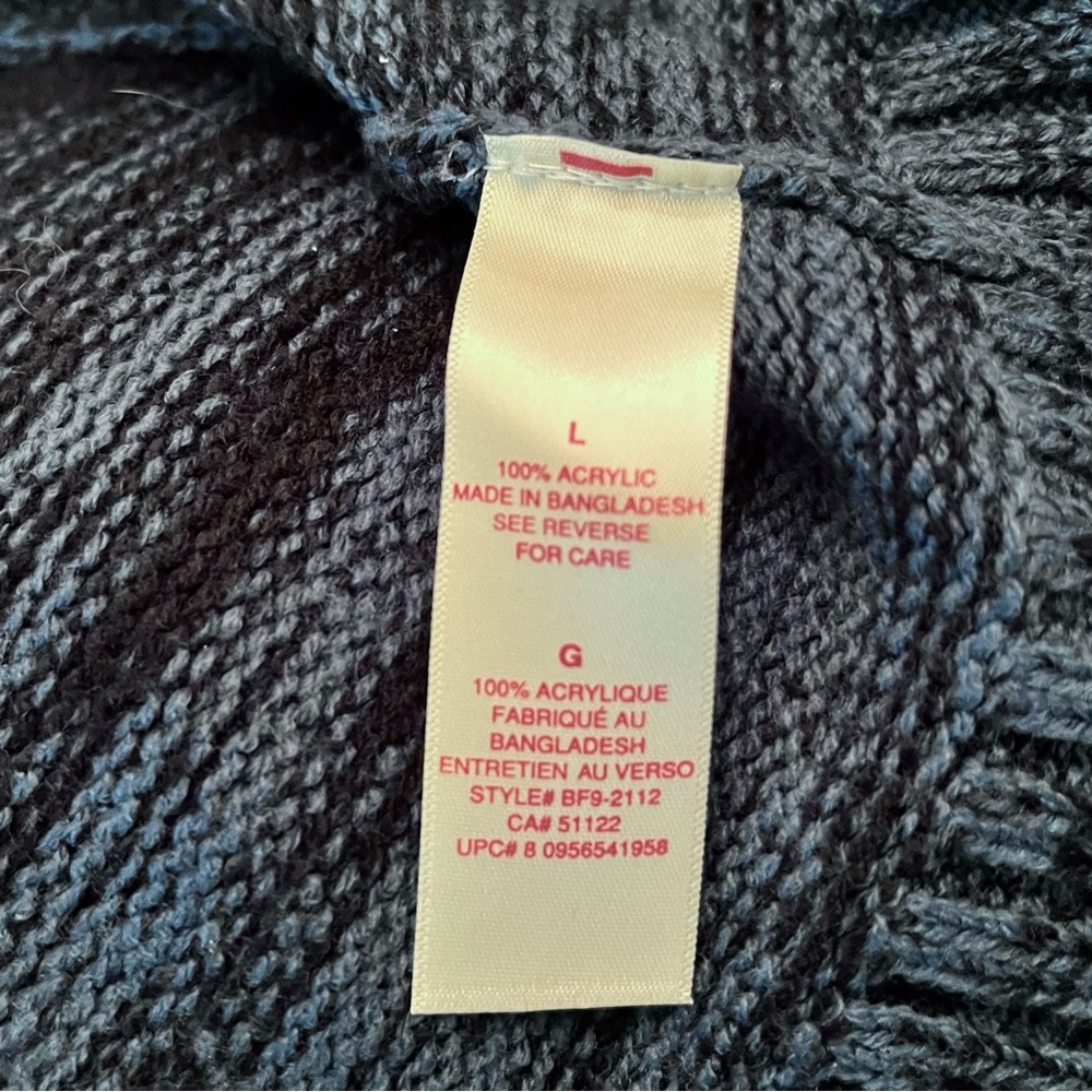 Women’s Blue & Black Long Knit Sweater Vest~Size L~Soft Acrylic - Picture 6 of 7